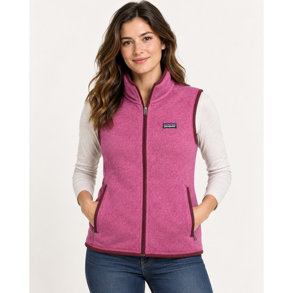 Patagonia Better Sweater Vest Womens Small Pink Full Zip Fleece 25886 Heathered